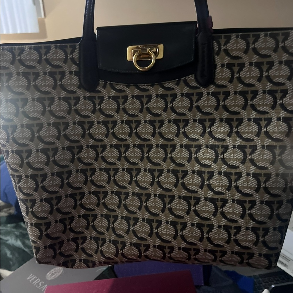 Salvatore Ferragamo Black and Brown Women's Bag